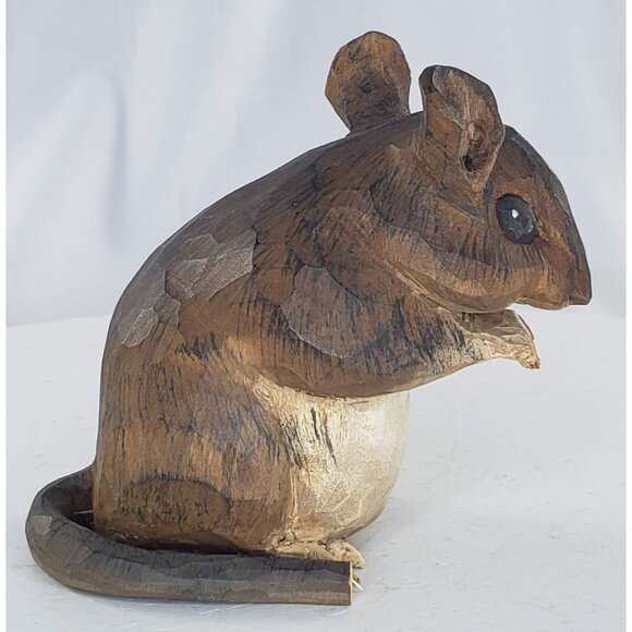 Arthur Shoemaker Mouse Wood Carved Miniature Animal Folk Art Vintage 1987 - Picture 4 of 9